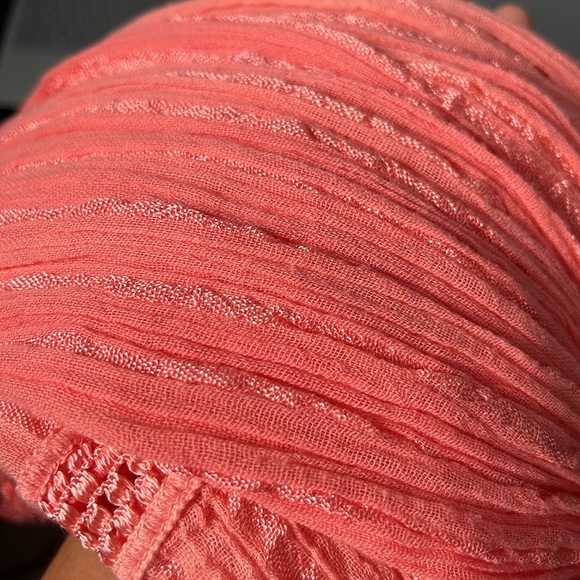 Orange Cotton Boho Maxi Skirt Elastic Band No lining - Picture 9 of 9